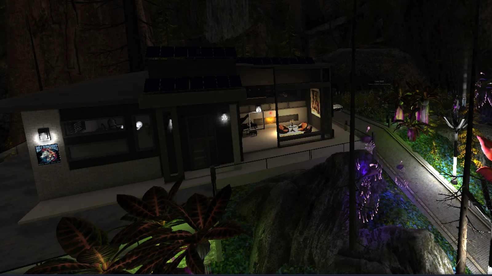 A forest home at night in the EUROPA COLONY region