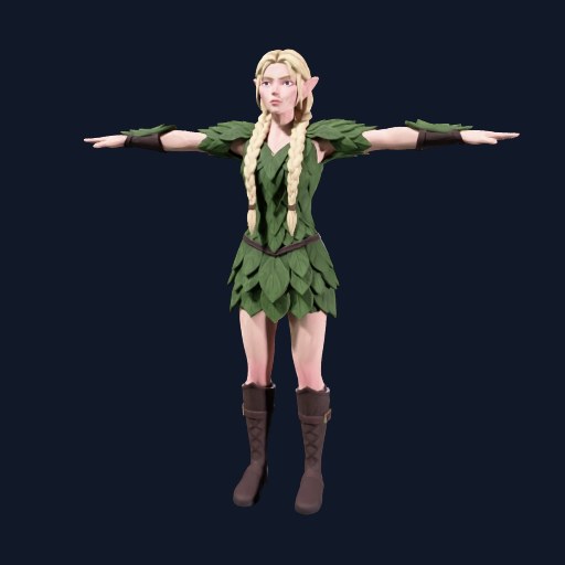 The same elf as a finished 3D avatar