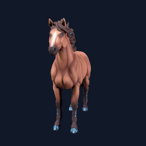The same horse as a finished four-legged 3D avatar